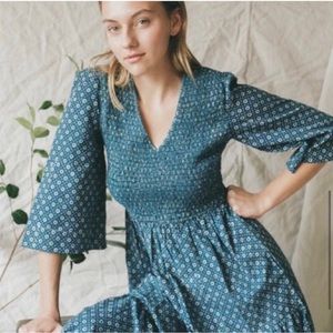 Chrystie Dawn basil dress in indigo NWT